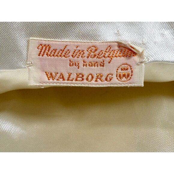 Vintage Walborg‎ Hand-Beaded Cream Evening Clutch Purse Made In Belgium Formal - Picture 3 of 15